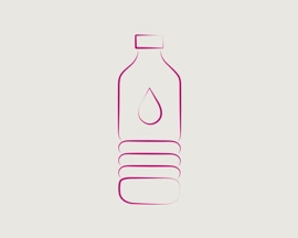 Simbol cu sticlă de apă pentru consumul unei cantităţi suficiente de lichide non-alcoolice în vederea prevenirii trombozei